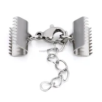 Stainless Steel Clip Have Teeth Lobster Clasp Tail Chain For Bracelet Necklace  Diy Accessories