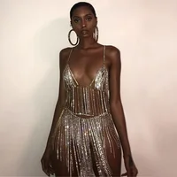ODM Rhinestone Chain Body Jewelry Dance Dress Original Design Sexy Vest Bra for Women Fashion Bikini Body Jewelry Set Wholesale