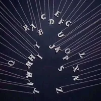 26 Letters Brass High Quality Cubic Zirconia Crystal Women Dainty Initial Letter Alphabet Pendant Necklace