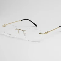 16061 Hot Sale b Titanium Glasses Frame Metal Rimless Optical Eyewear Reading Glasses Frame
