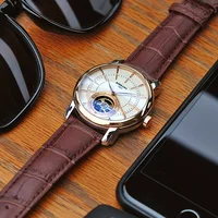 2019 watches men luxury Casual Automatic Mechanical Watch Men Waterproof Men Skeleton Watch Leather Strap Male Clock