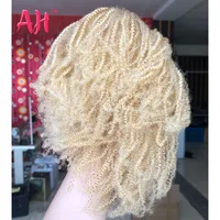 Wholesale10"-30" Kinky Curly Hair Blonde Bundles, Mongolian Virgin Hair Raw 613 Color 4A Kinky Curly Human Hair Extensions