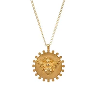 925 silver Popular for Women Cubic zirconia Bee coin necklace