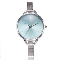 Most popular Simple Big Dial Women Fancy Mesh belt Watch Stainless Steel Mesh Watch