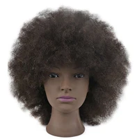 Professional Afro Hair Styling Make Up 100%Human Hair Afro Training Mannequin Head with Natural Hair