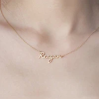 new trendy 18K gold plate jewelry letter necklace design cheap custom personalized name necklace