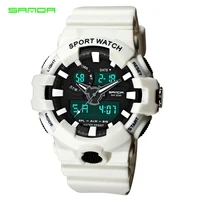 Sanda 770 Men Sports Watches Military Multifunction Quartz Digital Chronograph Clock Top Brand Watches Men Water proof Led Watch