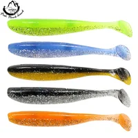 Shad bait soft plastic fish lure 90mm 3.5g pvc plastisol soft bait Double Color T Tail soft lure