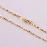 wholesale 16-30inch long gold plated box chain necklace