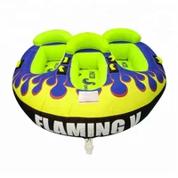 Wholesale Inflatable Water Sports Flaming V 3 Person Safe Sit in Tube Towable