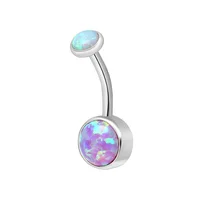 Opal F136 Titanium Belly Button Ring Body Jewelry Piercing