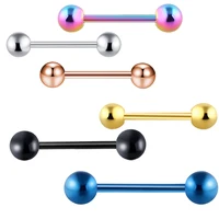 Stainless Steel Ball Body Jewelry Barbell Tongue Rings Bars Piercing nipplerings For Women Straight Bar BOdy