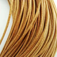 Wholesale 1mm, 2mm to 8mm natural brown color round genuine leather cord for jewelry making