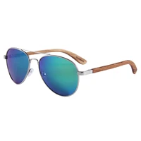 Wholesale uv400 vintage metal wood sunglasses polarized custom logo for men