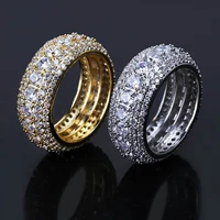 HIP Hop 5 Rows Luxury Cubic Zircons Men Women Rings Fashion Bling Iced Out CZ Finger Rings (SK159)