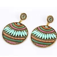 Vintage women big boho drop earring