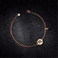 DAIHE 2019 summer toe ring titanium hollow 12 zodiac gold anklet designs