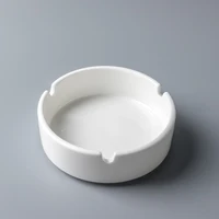 3.5-4 inch round ashtray white porcelain Restaurant tableware ceramic supplier Best selling round white ceramic ashtray