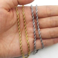 Hot Stainless Steel 3mm 24inch rope chain Hip Hop Chain Necklace N667