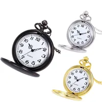 3 Colors Retro & Classic Antique Bronze Pocket Watch with Chain