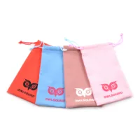 Custom logo printed sunglass drawstring bag for glasses