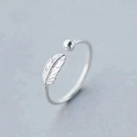 Hot Sale Latest Design Ladies Adjustable Silver Leaf Wedding Rings