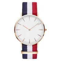 European style, nylon wristwatch band two - pin quartz wrist watch