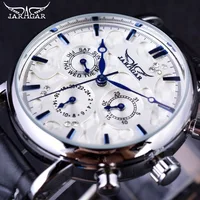 JARAGAR Automatic Mechanical Watch Men Genuine Leather Band Day Date Watches Modern Analog Clock 2019 New Dress Best Gifts