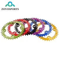 ZOYOSPORTS 104BCD Round Oval Shape Narrow Wide Bicycle Crank 32,34,36,38T MTB Chain Ring Chainwheel Bike Crankset Single Plate