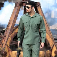 Tactical shirt men summer shirts jacket training Army  camo t shirt set set acu bcu camouflage uniform military polo dress