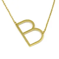 Fashion Letter Necklaces Pendants Initial Necklace 24K Gold Stainless Steel Choker Necklace Women Jewelry