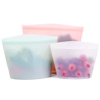 New 2019 Trending Product Eco-Friendly 1000Ml Travel Reusable Silicone Food Storage Bag Set