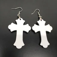 sublimation cross earring for DIY sublimation printing in blank heat press transfer MDF earrings