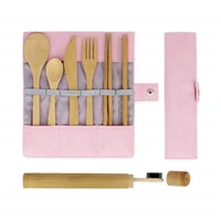 Disposable Shape Travel Bamboo Fiber Cutlery Set