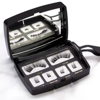Factory wholesale private label silk mink 3d magnetic eyelashes with tweezers