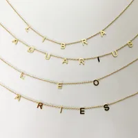 New Arrival Custom Design 18K Gold Plated Stainless Steel Dainty Zodiac Signs Necklace