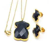 Wholesale fashion bear set high quality 316L stainless steel jewelry set