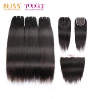 Bliss Toocci 100% Brazilian Virgin Cuticle Aligned Hair Extension Virgin Hair Vendors Bundles with Lace Closure