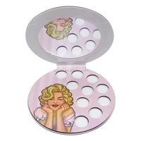 Round shape 10 colors custom eyeshadow palette private label eyeshadow palette private label glitter eyeshadow