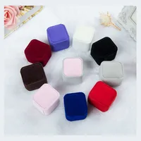 China  factory high quality  sweet velvet gift earring ring box rose