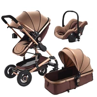 Hot sale CE approved High landscape folding 3 in 1 baby stroller with car seat