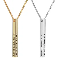 2019 New Fashion Engraved Vertical Bar Necklace Custom Name Personalized Initial Necklace Jewelry For Women