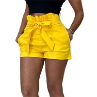 Guangzhou Factory Summer Pockets Cargo Shorts Women Bow Casual Shorts Women