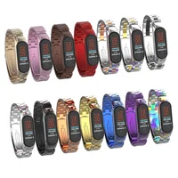 ODM holdmi 43037 series champagne gold color stylish steel wristwatch band for mi band 4 and mi band 3