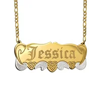 Personalized Name Necklace, Gold Plated Herringbone Necklace, Customize Any Name Necklace