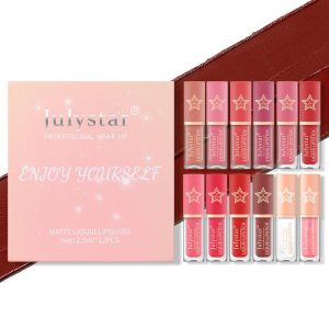 Cross-border dual-use matte lip glaze set: natural, non-fading, wholesale.