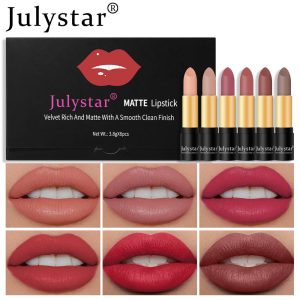 Non-fading matte lipstick, six-Color_julystar set, wholesale.