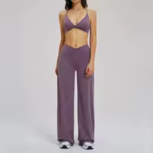 2PCS Sports Suit Women's Tracksuit Yoga Set Gym Wear Sexy Sports Bra Flared Leggings Sets Fitness Outfits Female Workout Clothes