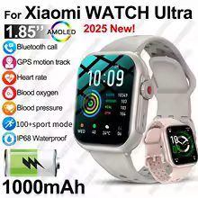 2025 New For Xiaomi Smart Watch Men Women 1.85-Inch HD AMOLED Full Touch Screen IP68 Waterproof Bluetooth Call SmartWatch Man