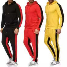 Men's 2 Piece Tracksuit Color Block Sweatsuit Stripes Casual Winter Long Sleeve Warm Moisture Wicking Breathable Sportswear Suit